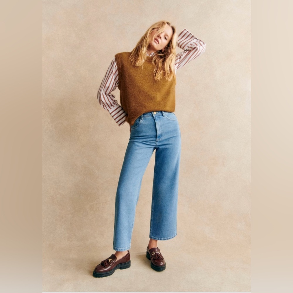 Sezane Light Blue Cropped Jeans